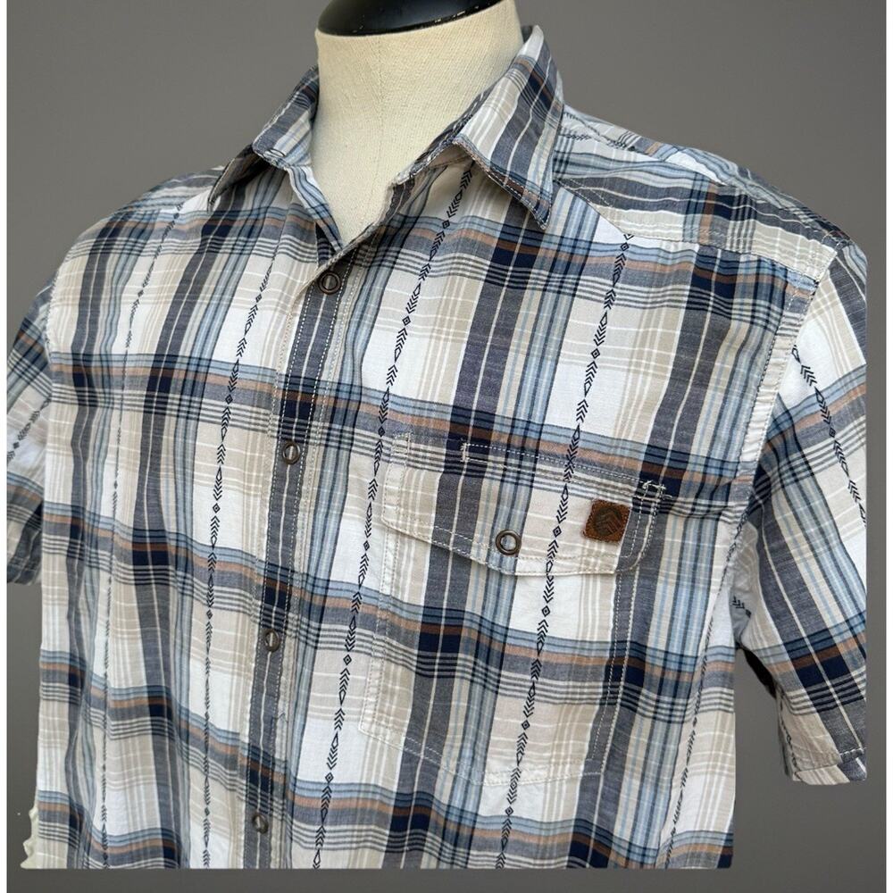 Solaris Outdoors Western Shirt Men XL Short Sleeve Embroidered